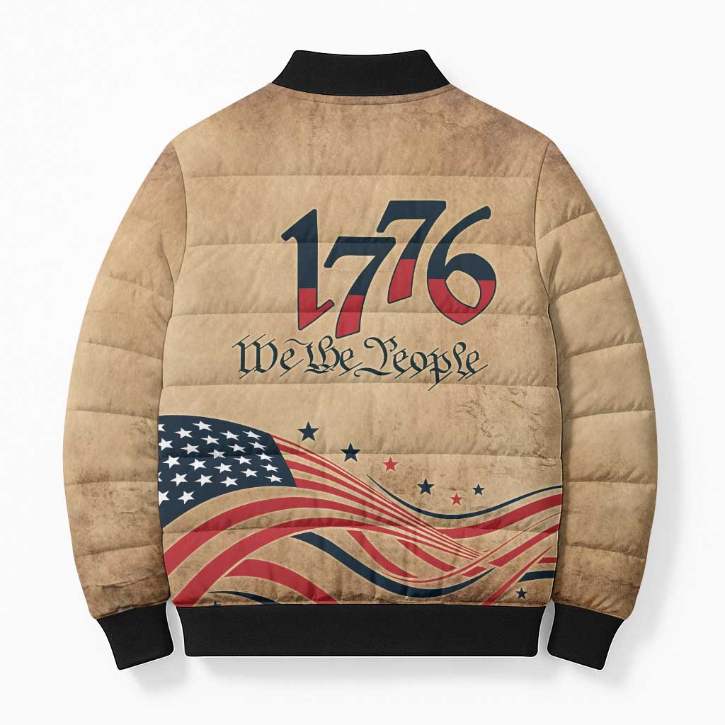 America 250th Anniversary Bomber Puffer Jacket Eagle Us Flag July 4Th - Wonder Print Shop