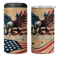 America 250th Anniversary 4 in 1 Can Cooler Tumbler Eagle Us Flag July 4Th - Wonder Print Shop