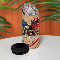 America 250th Anniversary 4 in 1 Can Cooler Tumbler Eagle Us Flag July 4Th - Wonder Print Shop
