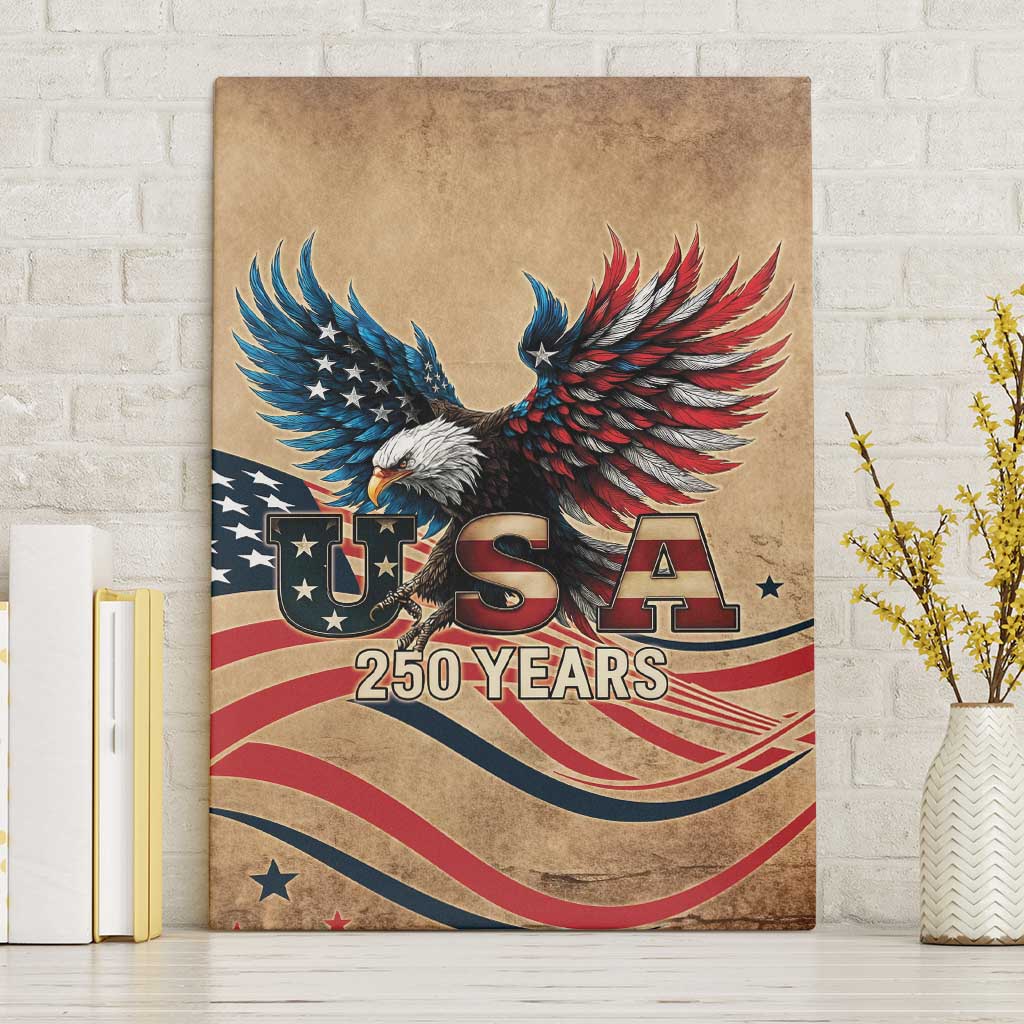 America 250th Anniversary Canvas Wall Art Eagle Us Flag July 4Th - Wonder Print Shop