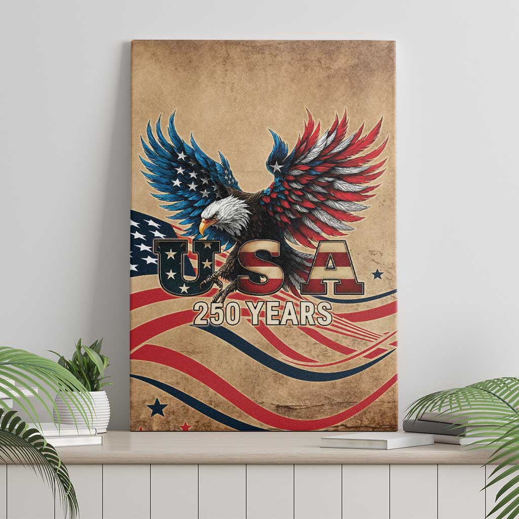 America 250th Anniversary Canvas Wall Art Eagle Us Flag July 4Th - Wonder Print Shop