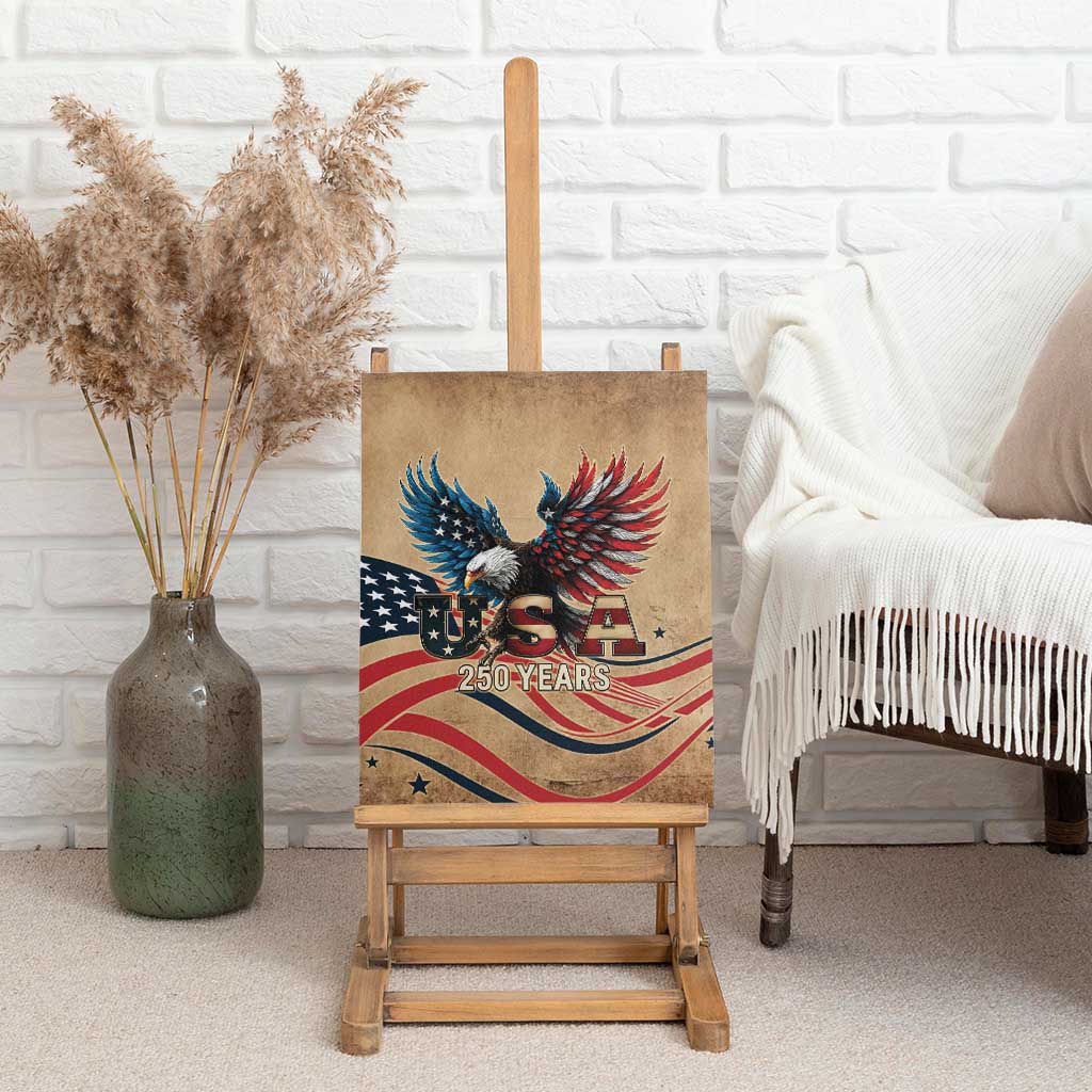 America 250th Anniversary Canvas Wall Art Eagle Us Flag July 4Th - Wonder Print Shop