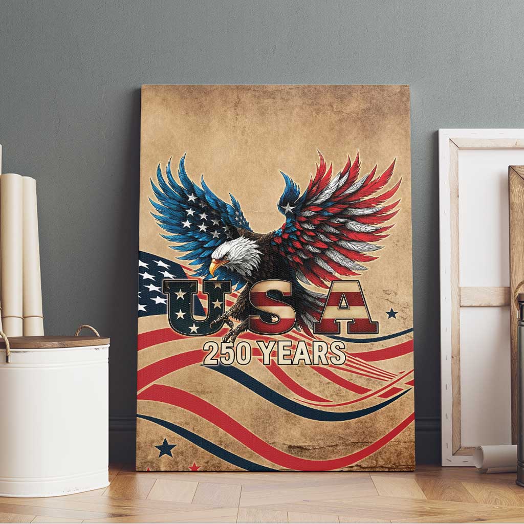America 250th Anniversary Canvas Wall Art Eagle Us Flag July 4Th - Wonder Print Shop