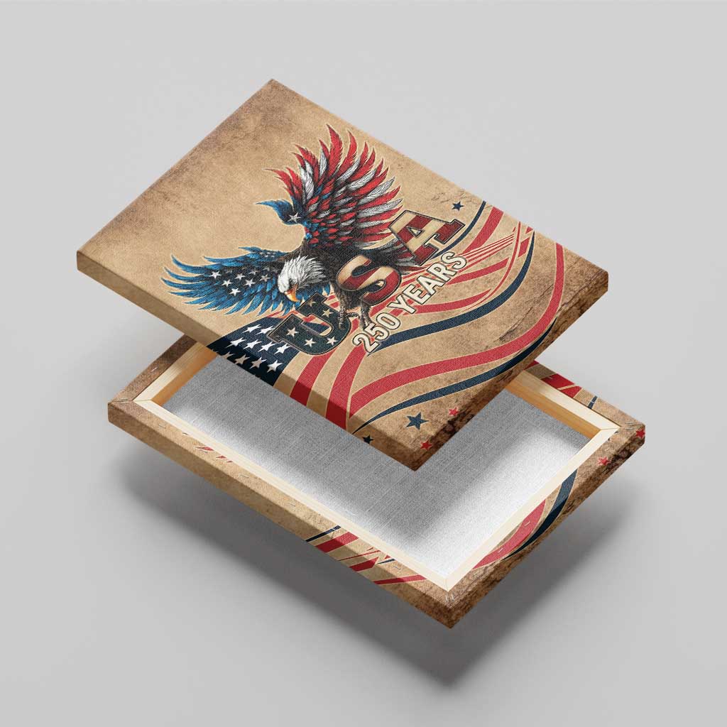 America 250th Anniversary Canvas Wall Art Eagle Us Flag July 4Th - Wonder Print Shop