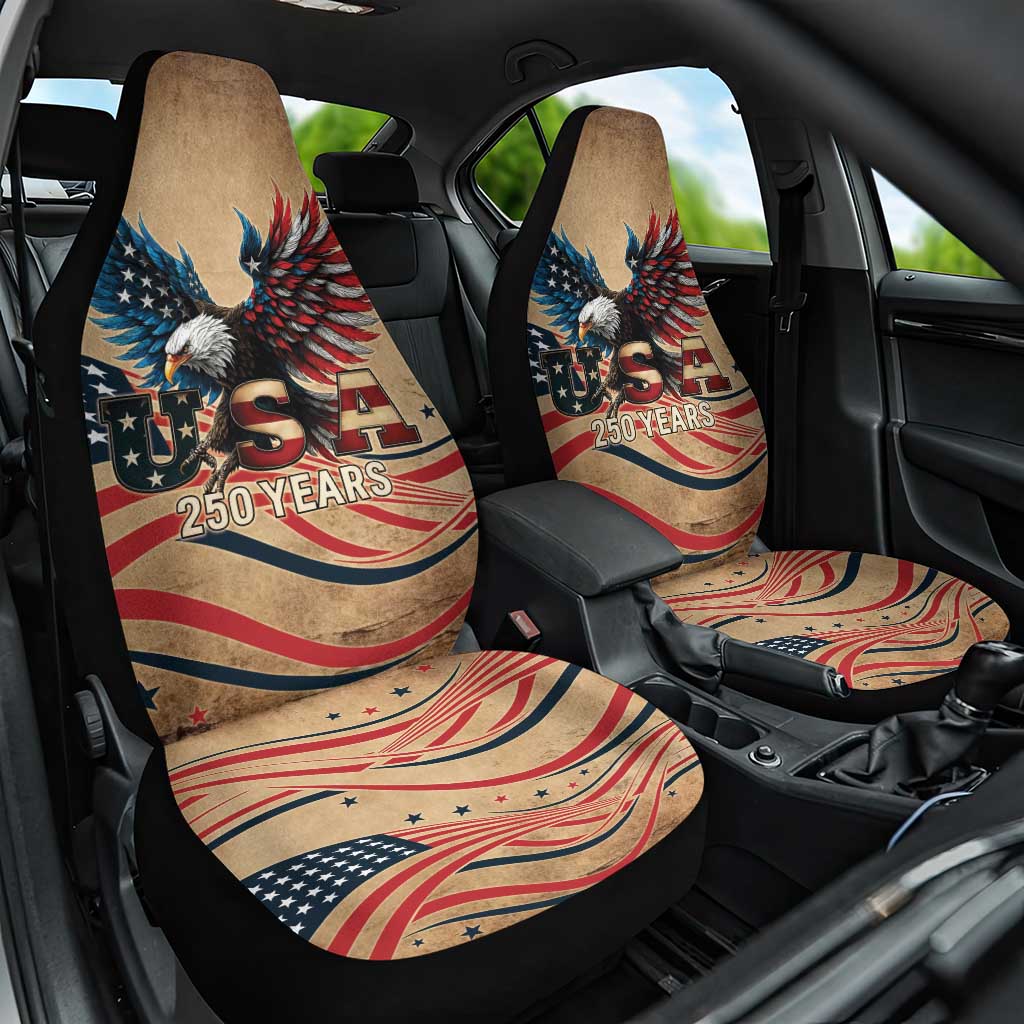 America 250th Anniversary Car Seat Cover Eagle Us Flag July 4Th - Wonder Print Shop