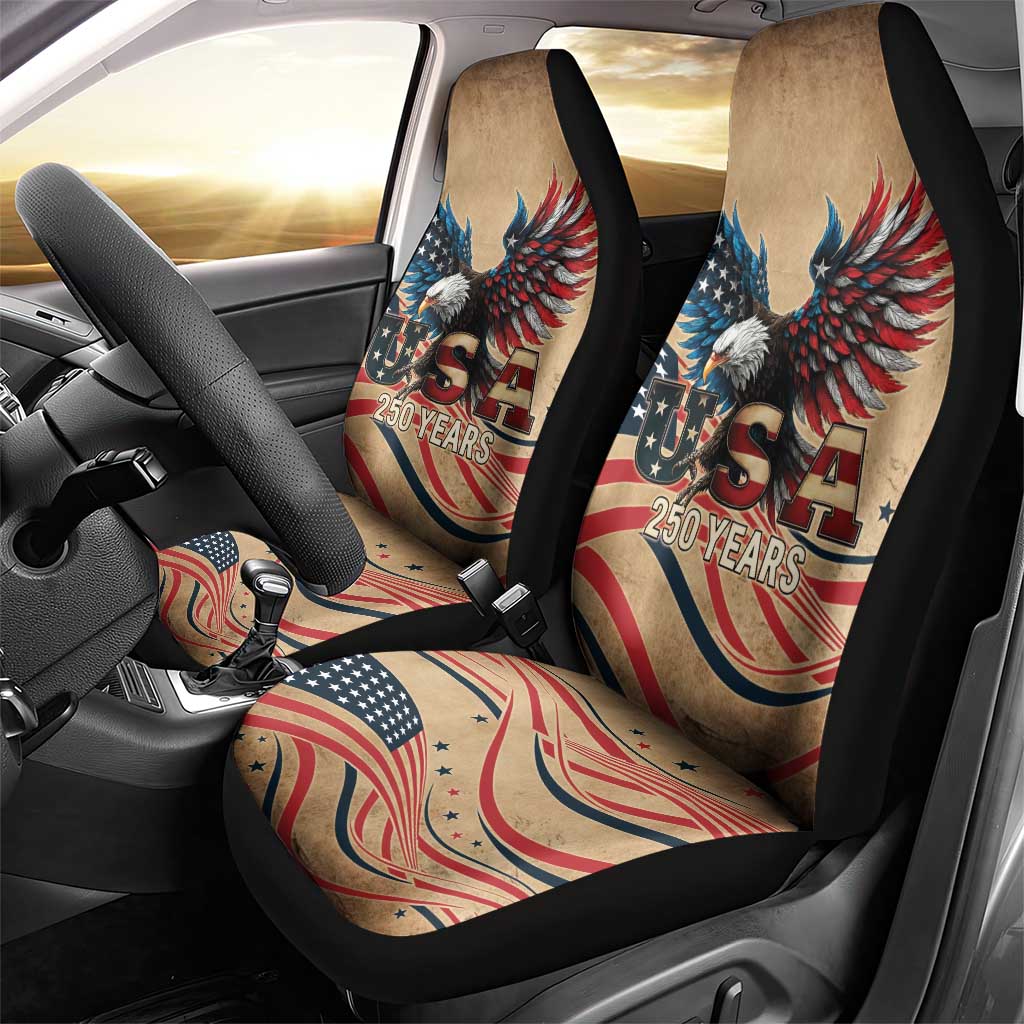 America 250th Anniversary Car Seat Cover Eagle Us Flag July 4Th - Wonder Print Shop