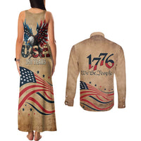America 250th Anniversary Couples Matching Tank Maxi Dress and Long Sleeve Button Shirt Eagle Us Flag July 4Th - Wonder Print Shop