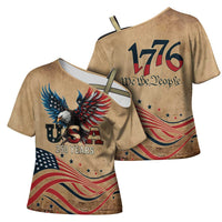 America 250th Anniversary Cross Shoulder Shirt Eagle Us Flag July 4Th - Wonder Print Shop