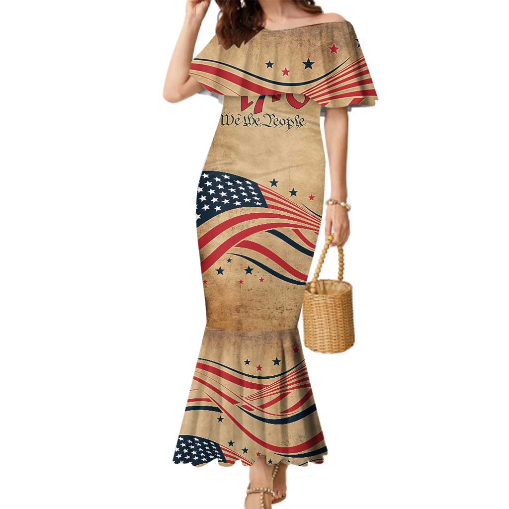 America 250th Anniversary Family Matching Mermaid Dress and Hawaiian Shirt Eagle Us Flag July 4Th - Wonder Print Shop