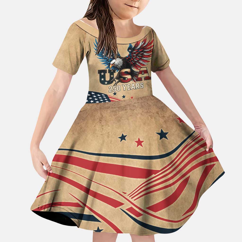 America 250th Anniversary Family Matching Off The Shoulder Long Sleeve Dress and Hawaiian Shirt Eagle Us Flag July 4Th - Wonder Print Shop