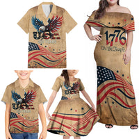 America 250th Anniversary Family Matching Off Shoulder Maxi Dress and Hawaiian Shirt Eagle Us Flag July 4Th - Wonder Print Shop
