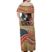 America 250th Anniversary Family Matching Off Shoulder Maxi Dress and Hawaiian Shirt Eagle Us Flag July 4Th - Wonder Print Shop