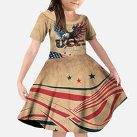 America 250th Anniversary Family Matching Off Shoulder Short Dress and Hawaiian Shirt Eagle Us Flag July 4Th - Wonder Print Shop