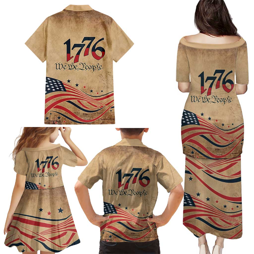 America 250th Anniversary Family Matching Puletasi and Hawaiian Shirt Eagle Us Flag July 4Th - Wonder Print Shop