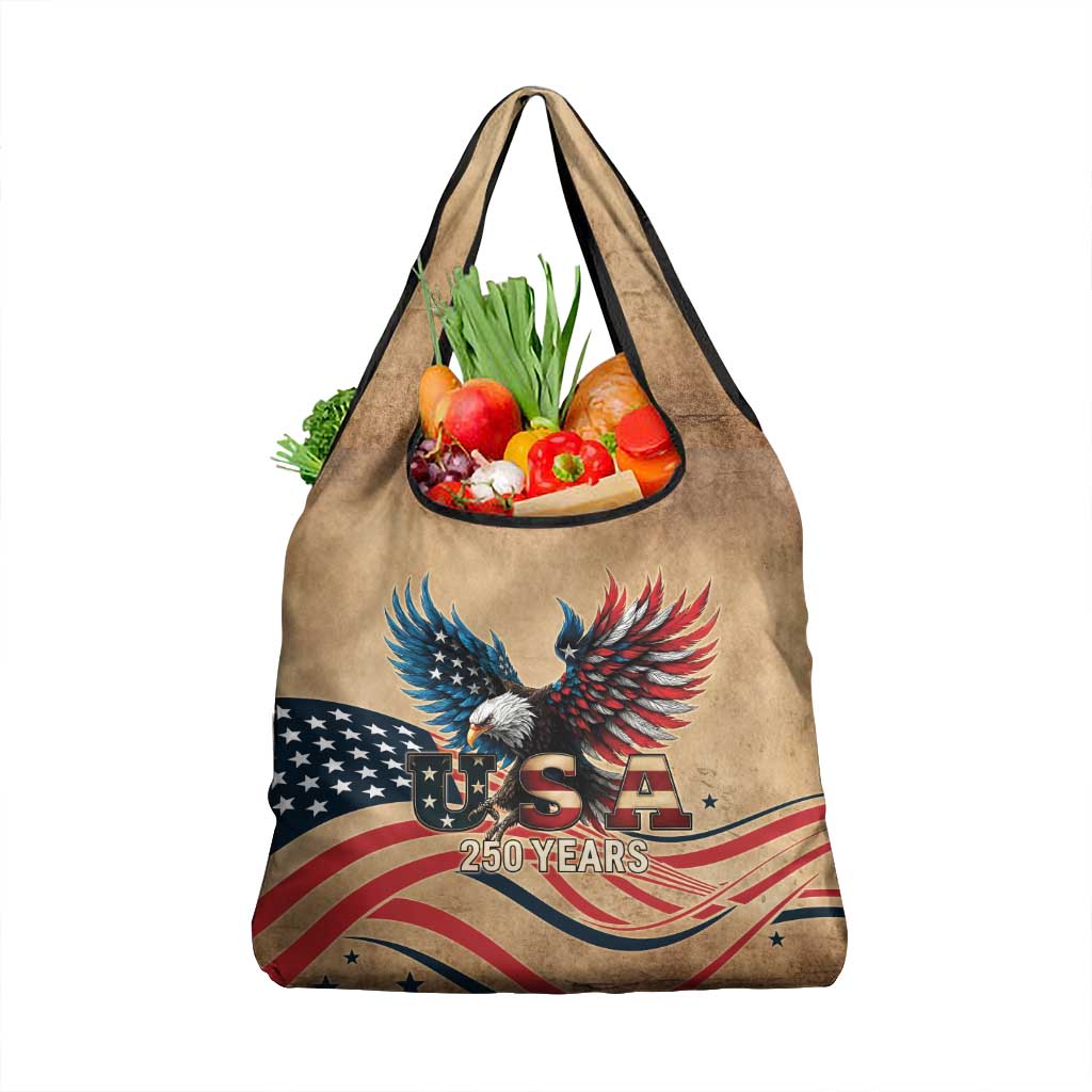 America 250th Anniversary Grocery Bag Eagle Us Flag July 4Th - Wonder Print Shop