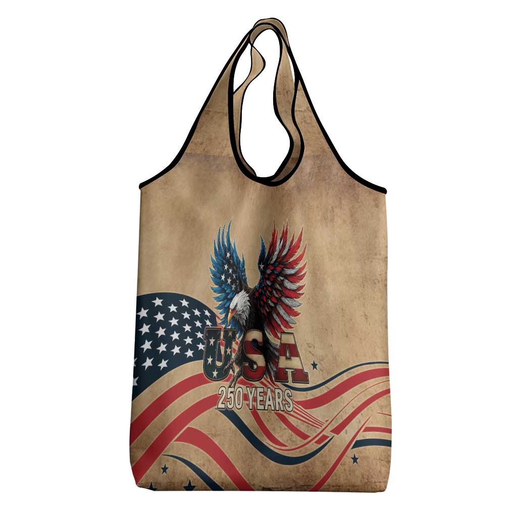 America 250th Anniversary Grocery Bag Eagle Us Flag July 4Th - Wonder Print Shop