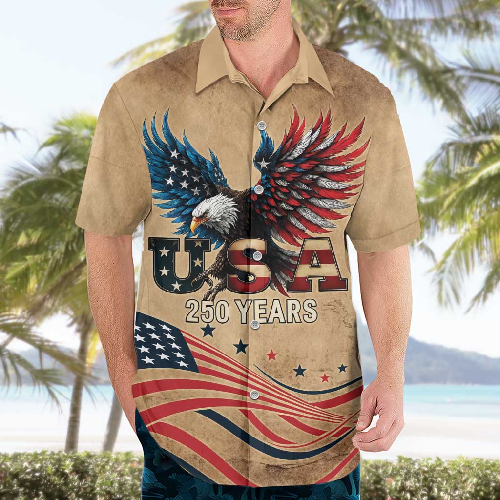 America 250th Anniversary Hawaiian Shirt Eagle Us Flag July 4Th - Wonder Print Shop