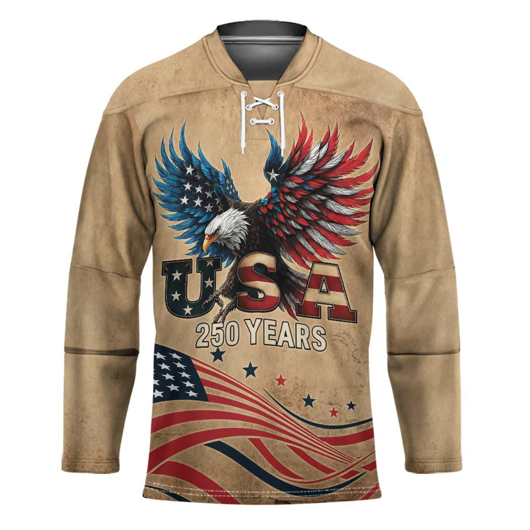 America 250th Anniversary Hockey Jersey Eagle Us Flag July 4Th - Wonder Print Shop