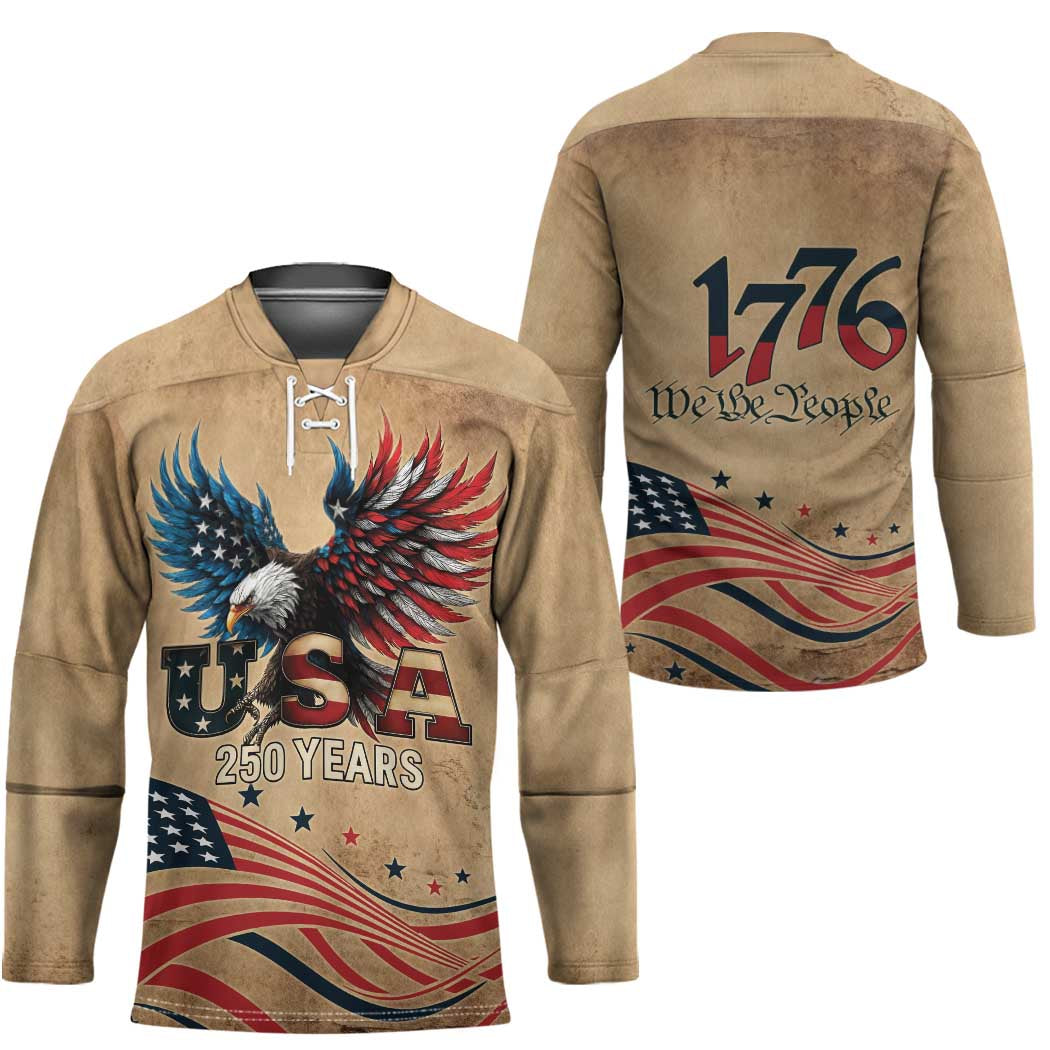 America 250th Anniversary Hockey Jersey Eagle Us Flag July 4Th - Wonder Print Shop