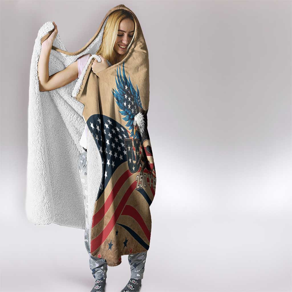 America 250th Anniversary Hooded Blanket Eagle Us Flag July 4Th - Wonder Print Shop