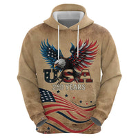 America 250th Anniversary Hoodie Eagle Us Flag July 4Th - Wonder Print Shop