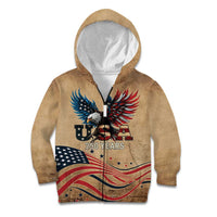 America 250th Anniversary Kid Hoodie Eagle Us Flag July 4Th - Wonder Print Shop