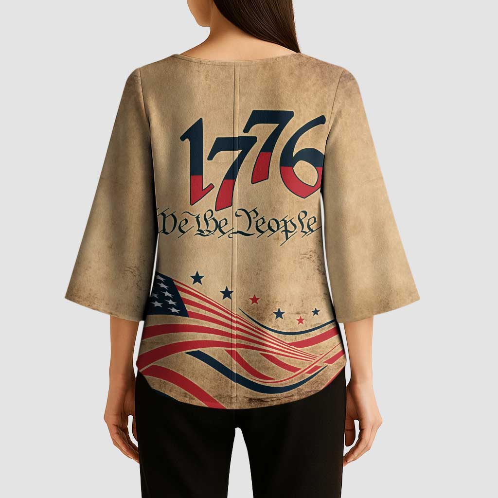 America 250th Anniversary Kimono Sleeve Blouse Eagle Us Flag July 4Th - Wonder Print Shop