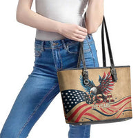 America 250th Anniversary Leather Tote Bag Eagle Us Flag July 4Th - Wonder Print Shop
