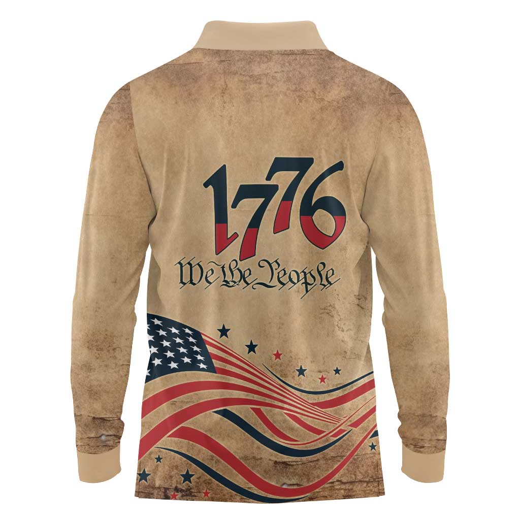 America 250th Anniversary Long Sleeve Polo Shirt Eagle Us Flag July 4Th - Wonder Print Shop