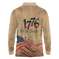 America 250th Anniversary Long Sleeve Polo Shirt Eagle Us Flag July 4Th - Wonder Print Shop