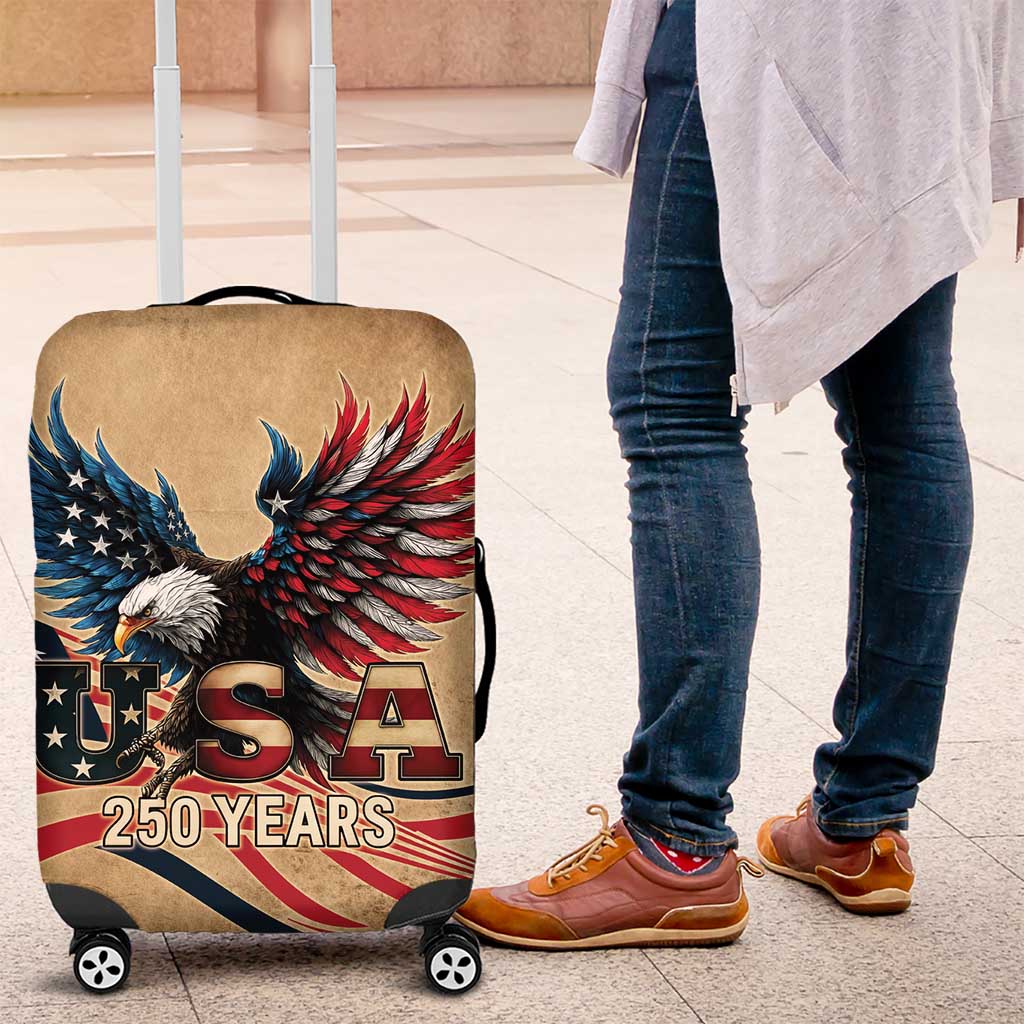 America 250th Anniversary Luggage Cover Eagle Us Flag July 4Th - Wonder Print Shop