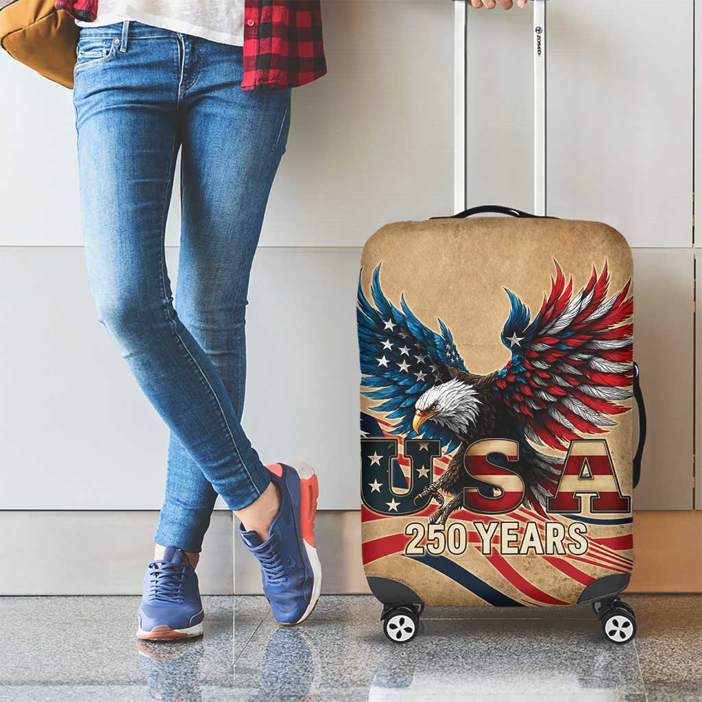 America 250th Anniversary Luggage Cover Eagle Us Flag July 4Th - Wonder Print Shop