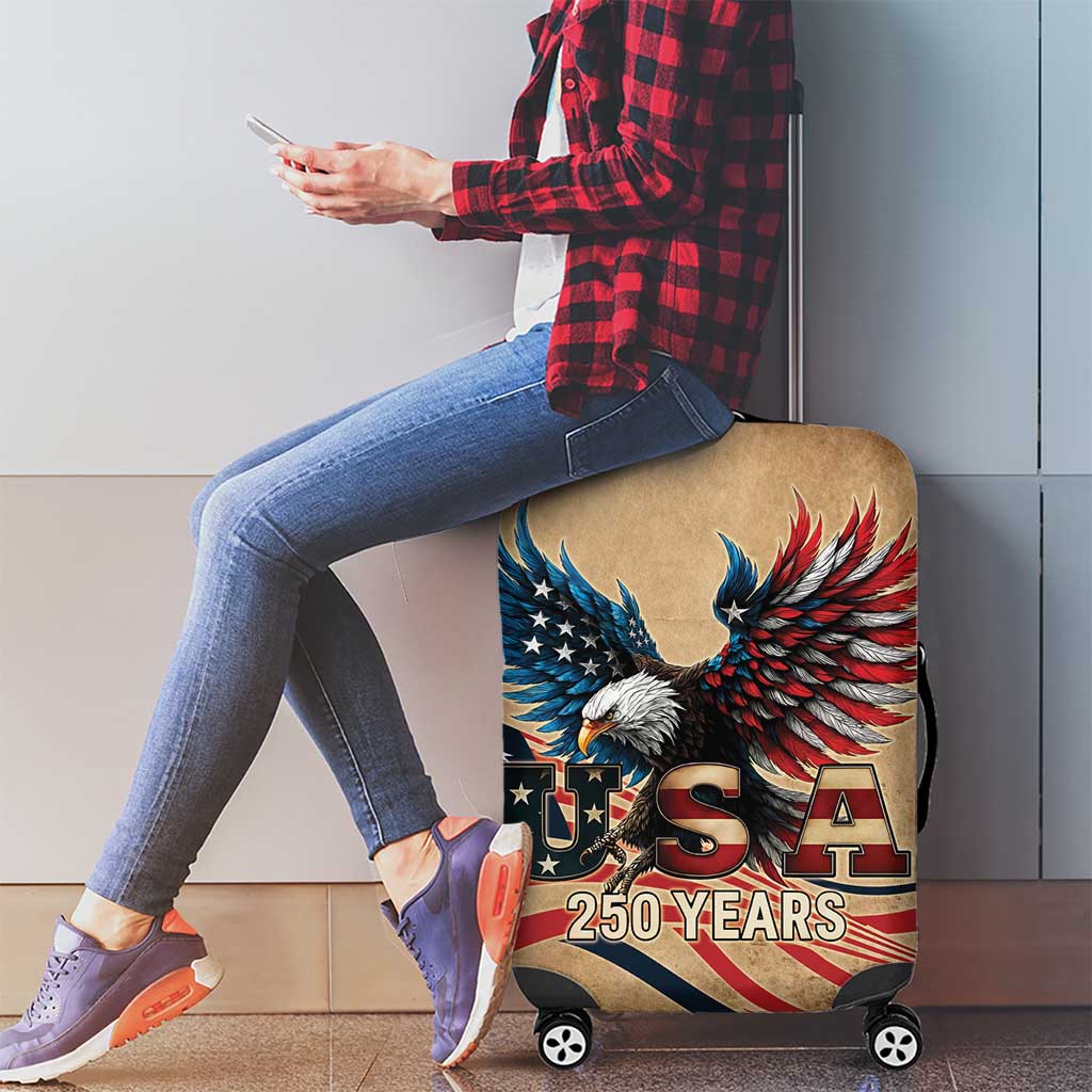America 250th Anniversary Luggage Cover Eagle Us Flag July 4Th - Wonder Print Shop