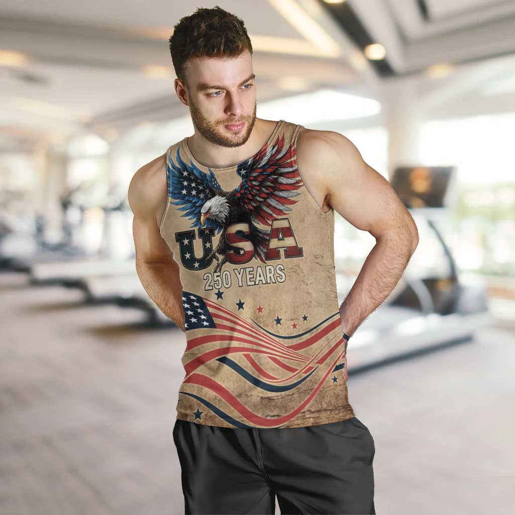 America 250th Anniversary Men Tank Top Eagle Us Flag July 4Th - Wonder Print Shop
