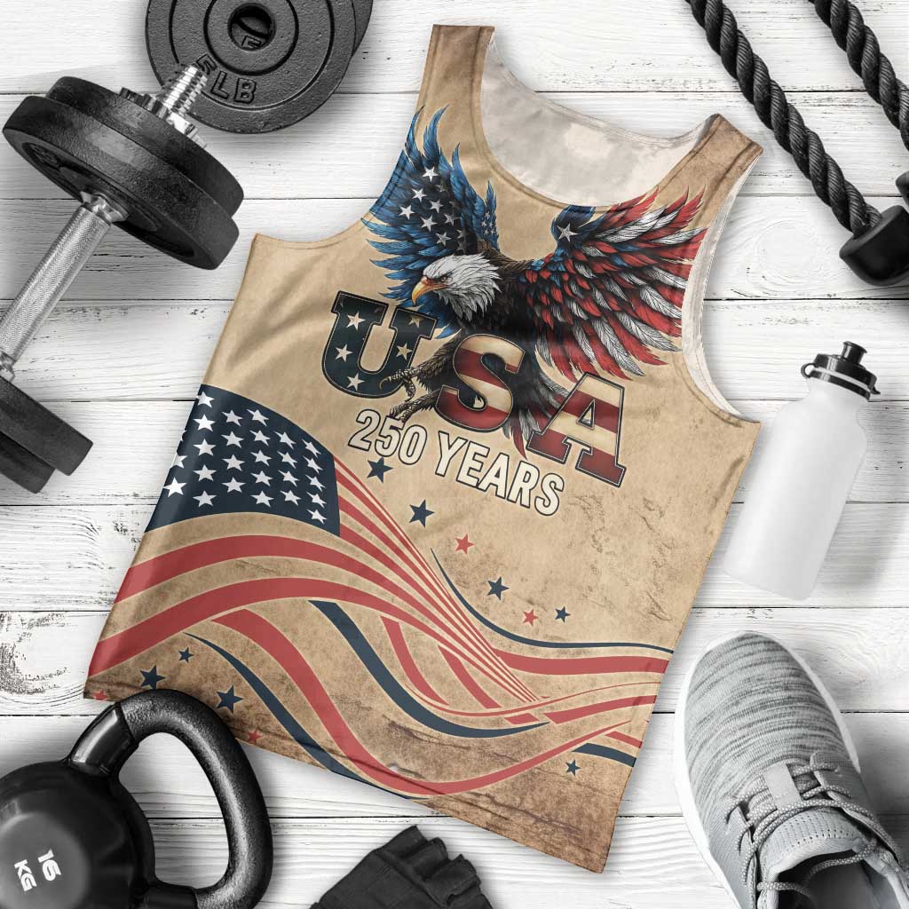 America 250th Anniversary Men Tank Top Eagle Us Flag July 4Th - Wonder Print Shop