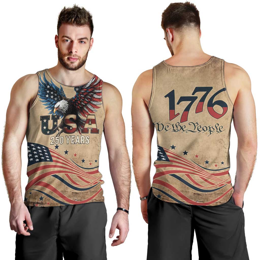 America 250th Anniversary Men Tank Top Eagle Us Flag July 4Th - Wonder Print Shop
