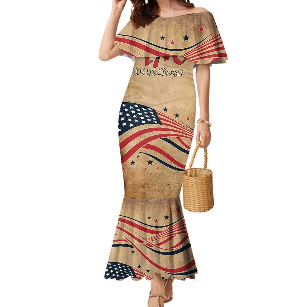 America 250th Anniversary Mermaid Dress Eagle Us Flag July 4Th - Wonder Print Shop