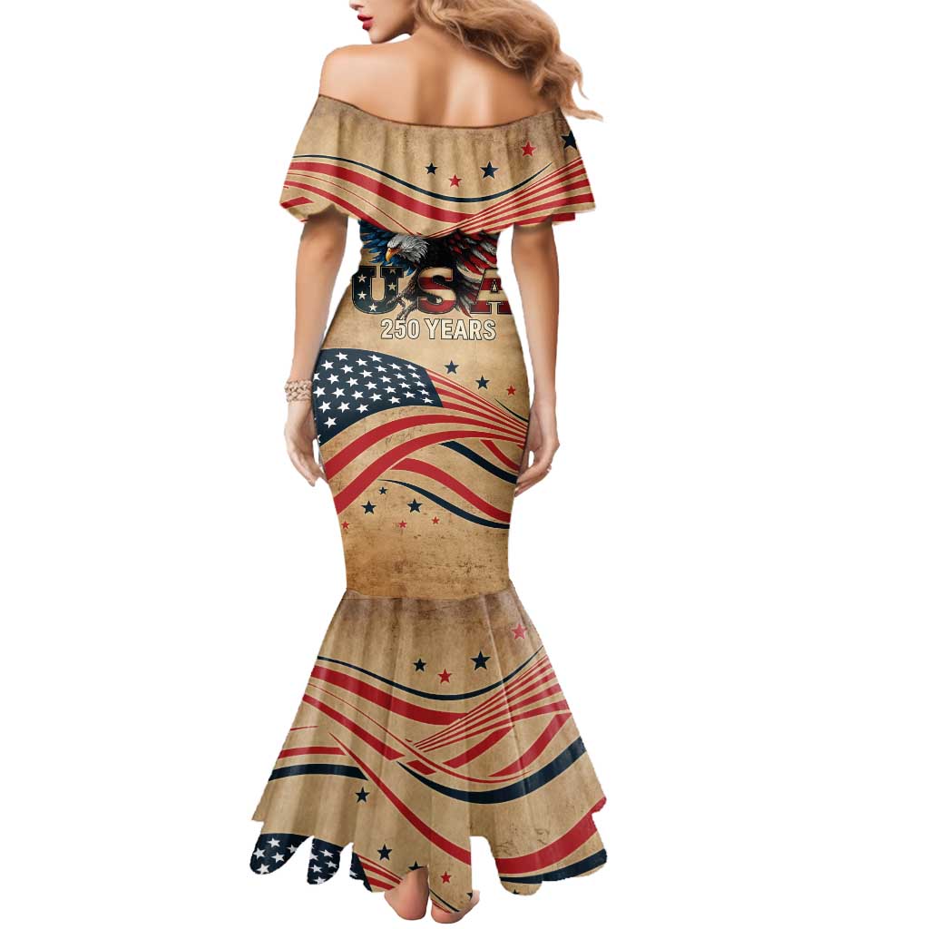 America 250th Anniversary Mermaid Dress Eagle Us Flag July 4Th - Wonder Print Shop