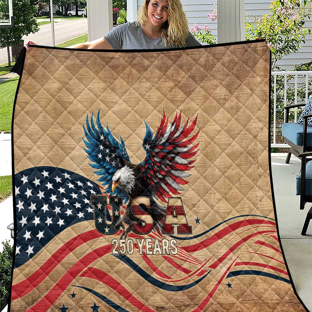 America 250th Anniversary Quilt Eagle Us Flag July 4Th - Wonder Print Shop