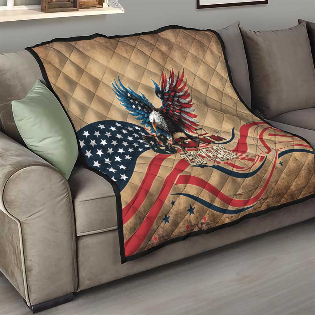 America 250th Anniversary Quilt Eagle Us Flag July 4Th - Wonder Print Shop