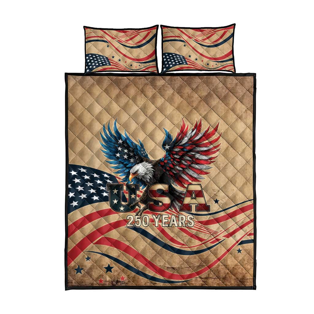America 250th Anniversary Quilt Bed Set Eagle Us Flag July 4Th - Wonder Print Shop