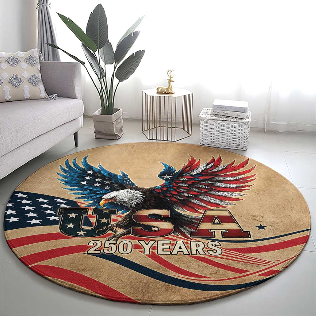 America 250th Anniversary Round Carpet Eagle Us Flag July 4Th - Wonder Print Shop