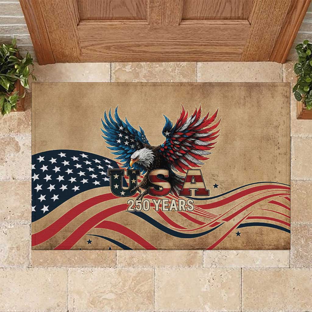 America 250th Anniversary Rubber Doormat Eagle Us Flag July 4Th - Wonder Print Shop