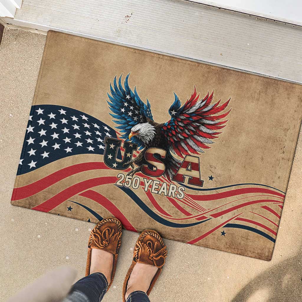 America 250th Anniversary Rubber Doormat Eagle Us Flag July 4Th - Wonder Print Shop