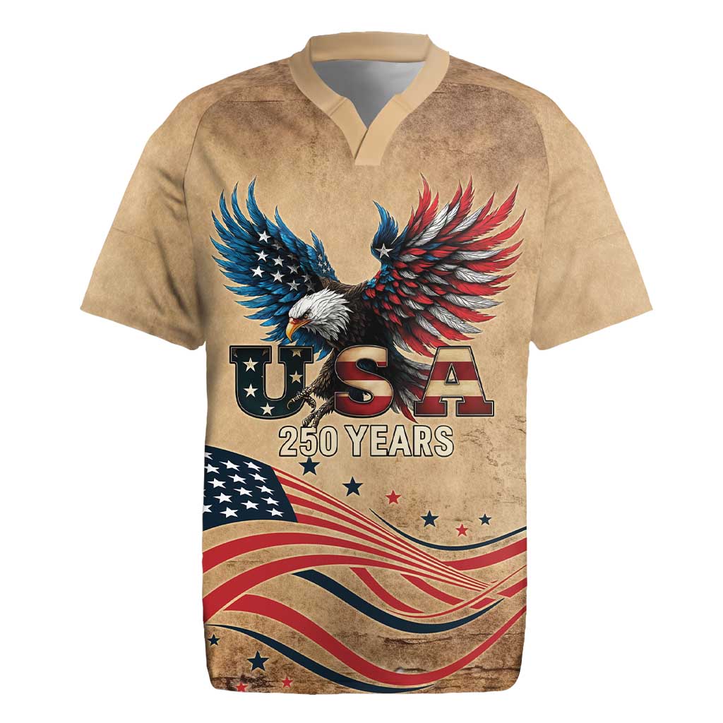 America 250th Anniversary Rugby Jersey Eagle Us Flag July 4Th - Wonder Print Shop