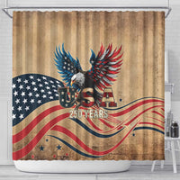 America 250th Anniversary Shower Curtain Eagle Us Flag July 4Th - Wonder Print Shop