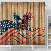 America 250th Anniversary Shower Curtain Eagle Us Flag July 4Th - Wonder Print Shop