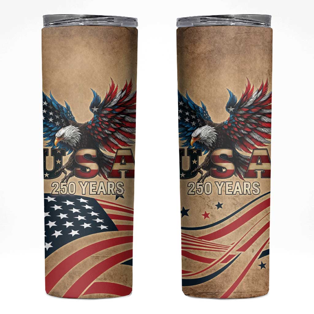 America 250th Anniversary Skinny Tumbler Eagle Us Flag July 4Th - Wonder Print Shop