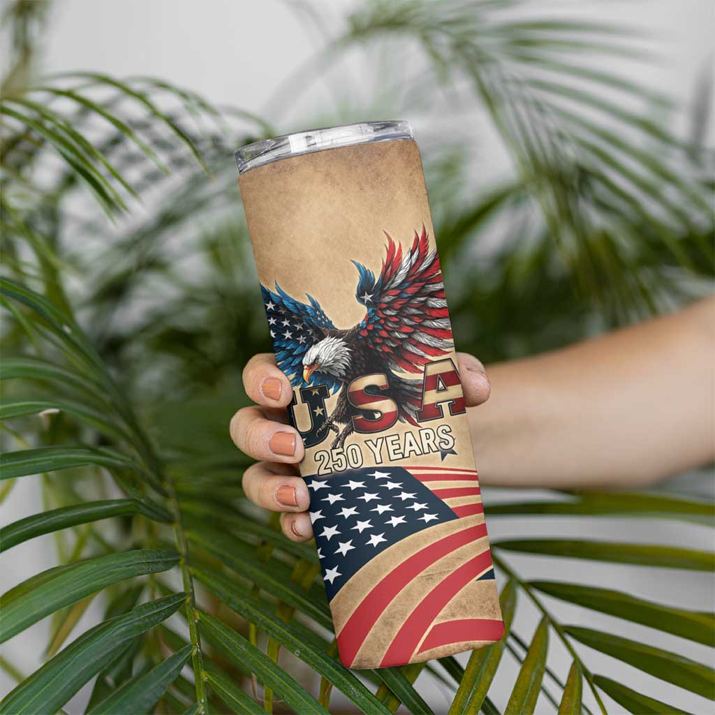 America 250th Anniversary Skinny Tumbler Eagle Us Flag July 4Th - Wonder Print Shop
