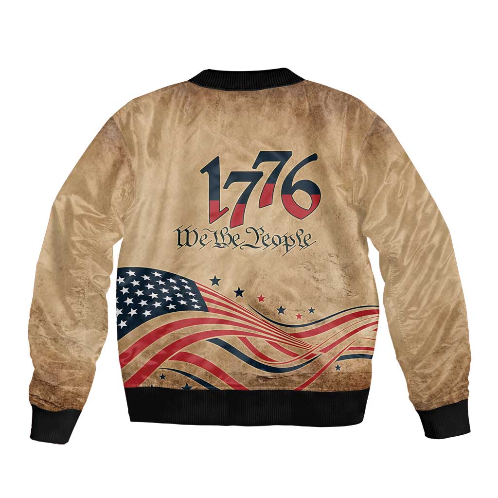 America 250th Anniversary Sleeve Zip Bomber Jacket Eagle Us Flag July 4Th - Wonder Print Shop